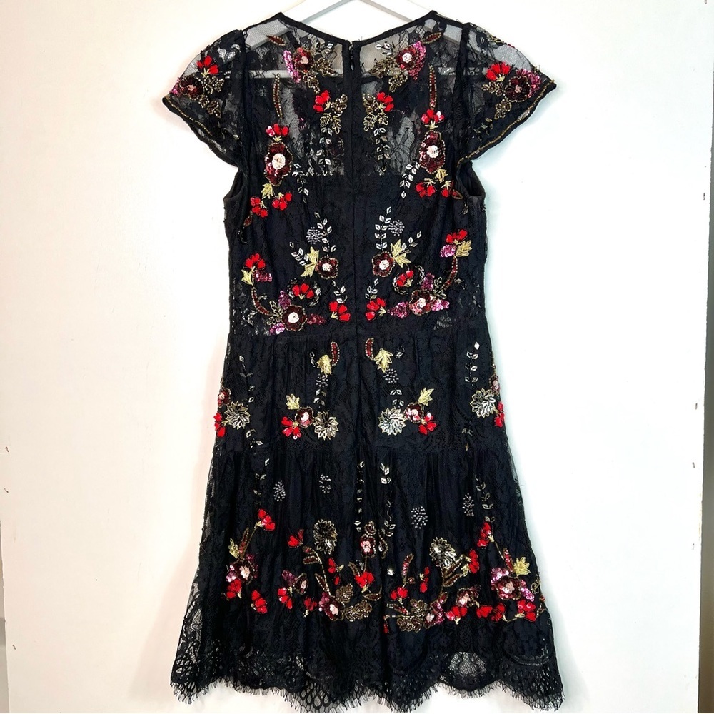 Parker NY Janina Sequin Lace Dress Black Size Small - Picture 7 of 14